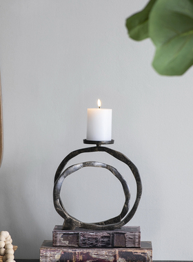 印度进口手工铝制金属大号烛台