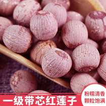 Red Leather Great Lotus Seed Special Grade Dry Goods 500g Without Sulphur with Core Soft glutinous Xianglian Zhengzong Hunan Special Property with Core Red Lotus