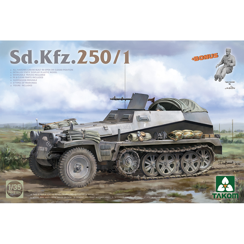 预售 3G模型三花TAKOM 2184 1/35 Sd.Kfz.250/1 Ausf.A半履带车-图0