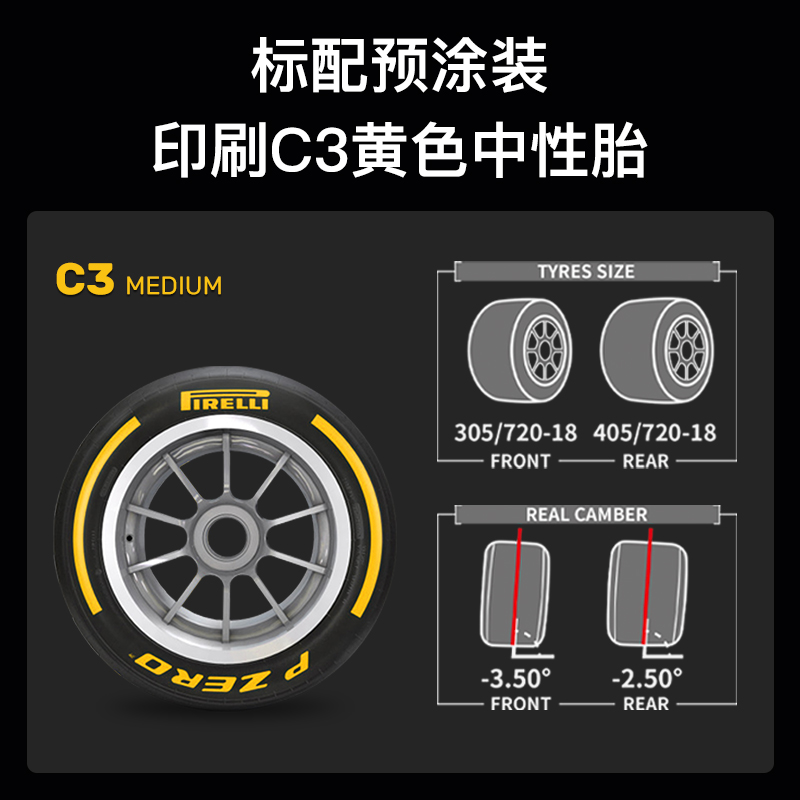 3G模型FUNBOX 1/20中国大奖赛F1方程式拼装赛车周冠宇座驾索伯C44 - 图2