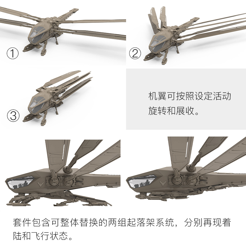 预售3G模型 MENG免胶拼装飞机 DS-007 1/72电影沙丘厄崔迪扑翼机-图1