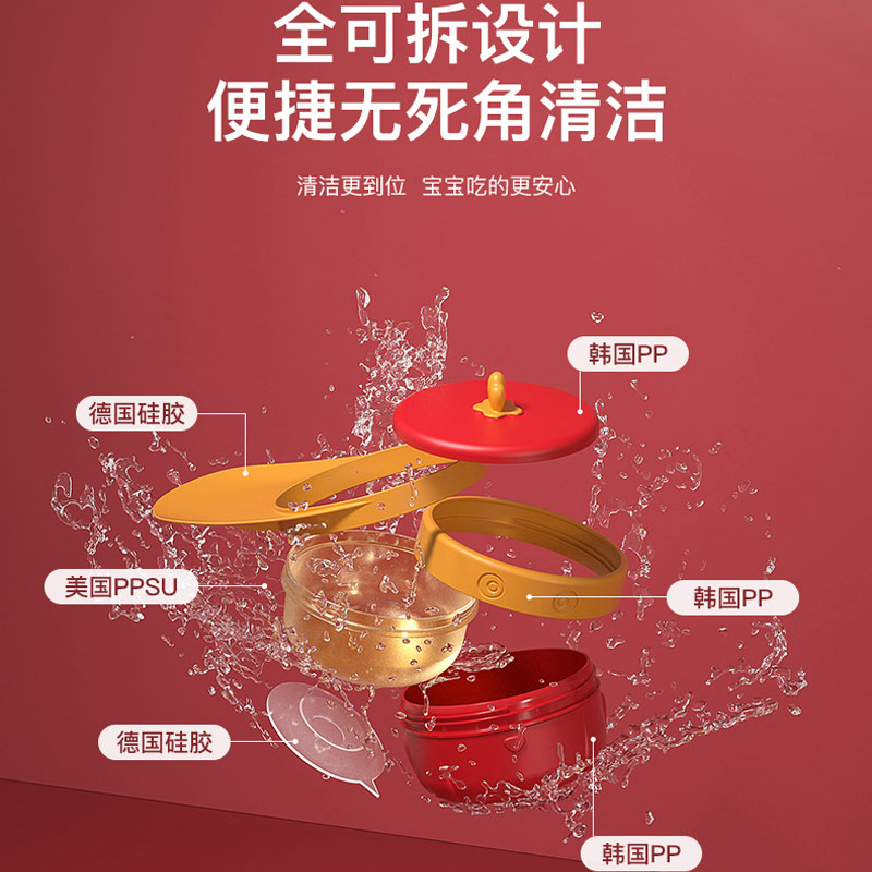 德国Supermama 便携式PPSU超能小鸡注水保温碗 550ml - 图3