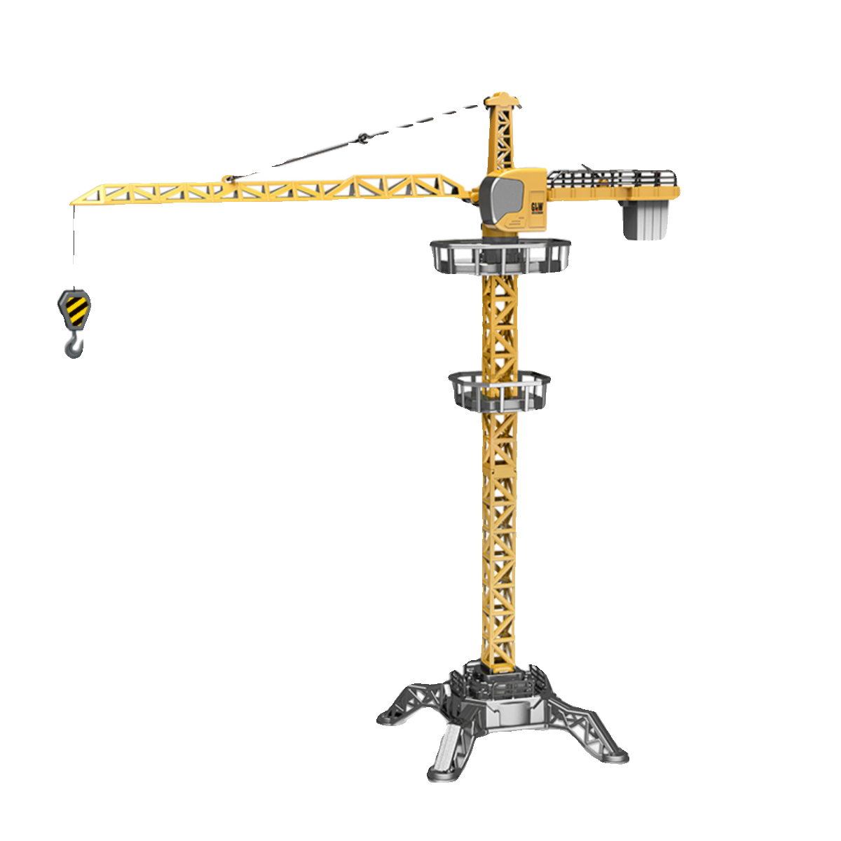 大号合金塔吊玩具仿真吊机车玩具车儿童吊塔起重机男孩工程车模型-图3