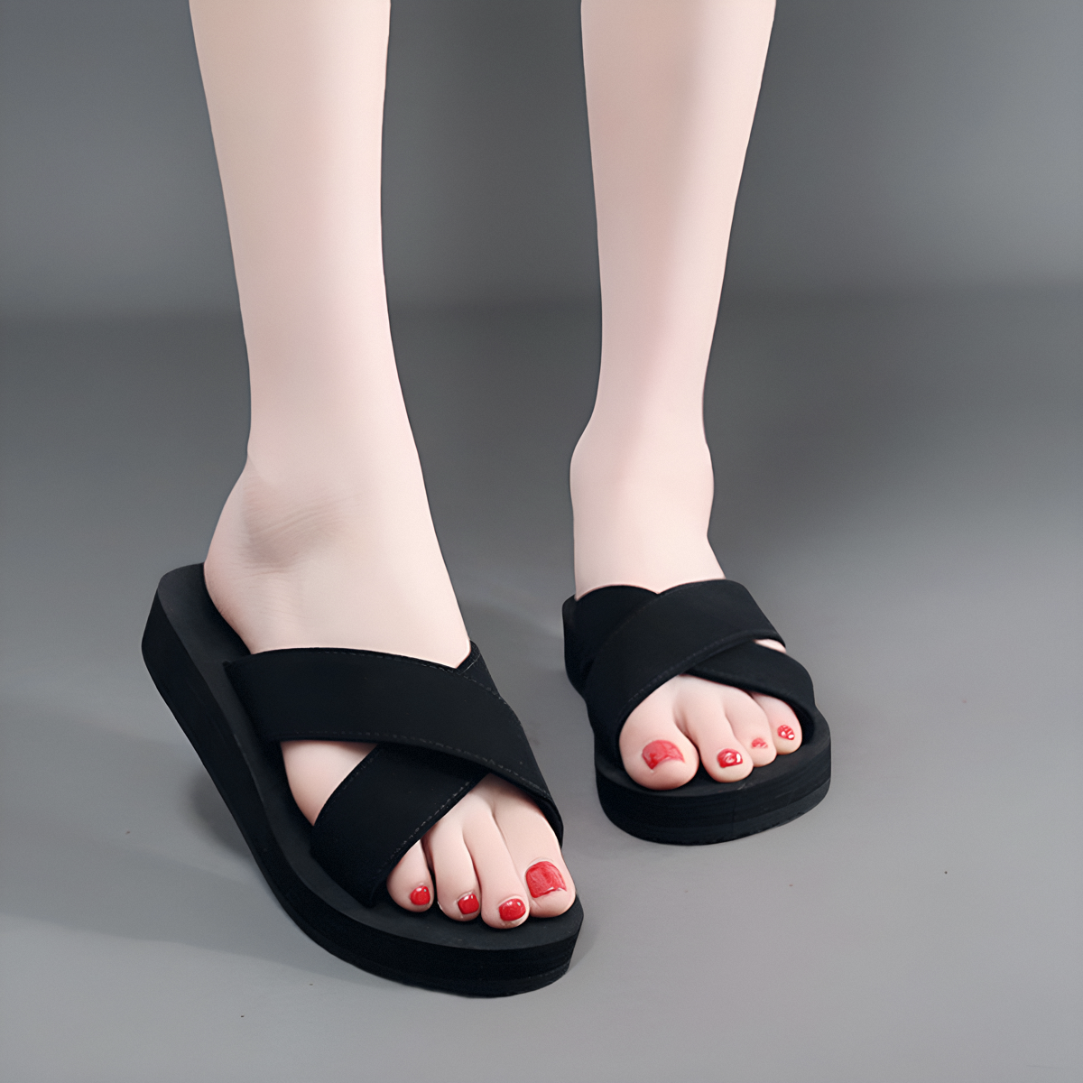 厚底交叉拖鞋女夏季小众高级感平底网红凉拖鞋外穿沙滩鞋2025新款,淘宝优惠券,粉丝福利购,淘宝优惠卷