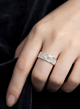 了木乱丝999纯银戒指非遗花丝