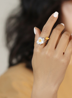 生如夏花虞美人纯银戒指情人礼物