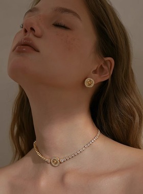 meililove星语纽扣choker锁骨链