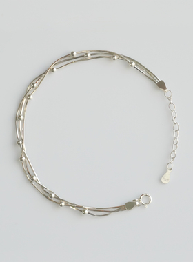 【落雨 椿屿】纯银手工手链原创新中式小众生日礼物