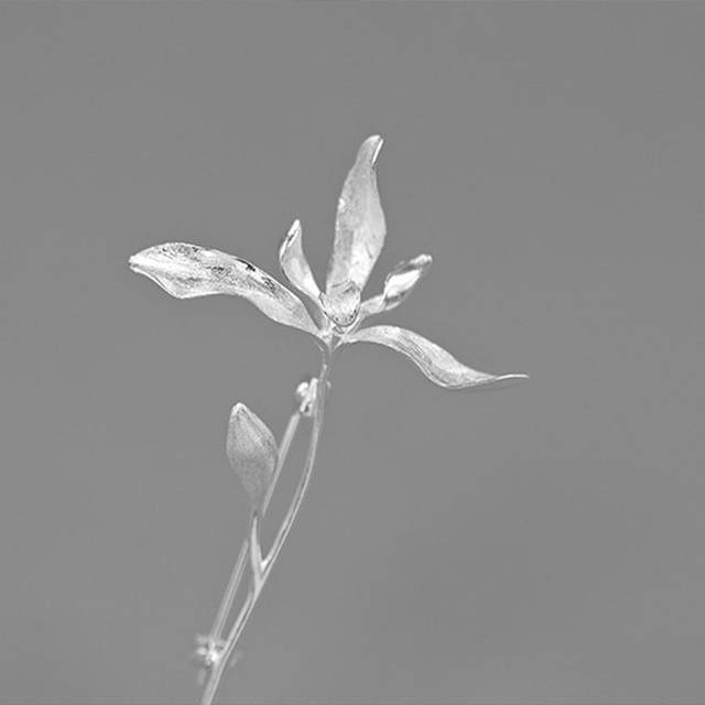 Chunyu Konggu Orchid Poetic Sterling Silver Brooch Gift