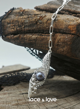 Lace&love半熟手作蕾丝珍珠项链