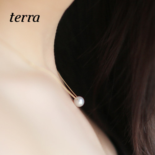 terra M系列‘角度’天然珍珠项链 原创设计生日情人节圣诞礼物 - 图0