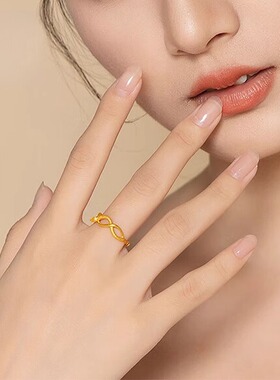 灵蛇戒指古法生肖素圈