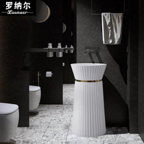 Nordic Creative Personality Wash Basin Toilet Rock Plate Integrated Floor Wash face Wash Terrace Light Lavish Art column basin