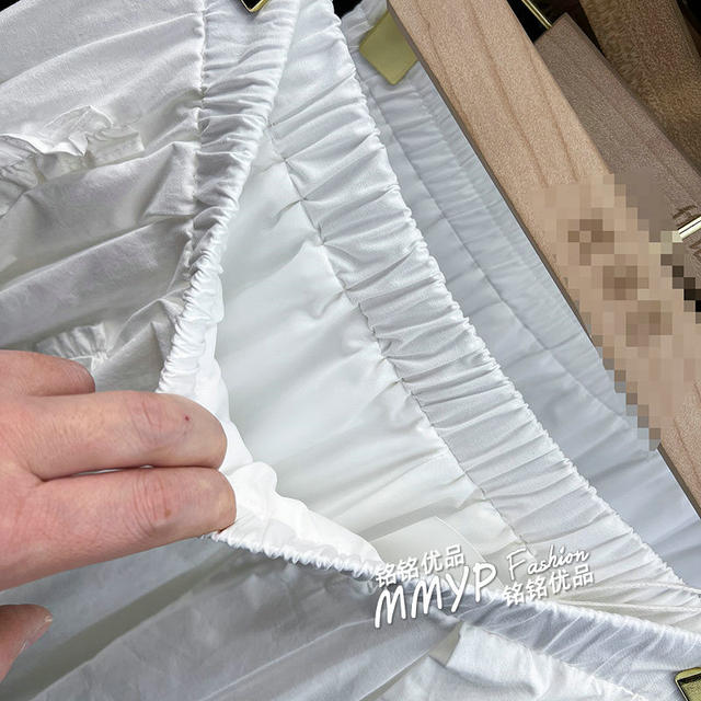 Forest style sweet elastic waist skirt 2025 early spring new casual versatile white mid-length A-line skirt umbrella skirt