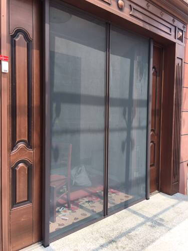 众冉5代  南京隐形防蚊纱窗抗强风铝合金外平开卷帘筒式纱门定制 - 图3