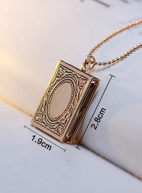 欧美个性时尚吊坠 复古 可以放照片四方相片相盒项链情侣男女