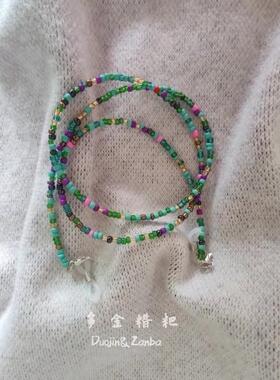 口罩链挂绳女韩国绿色蓝牙耳机