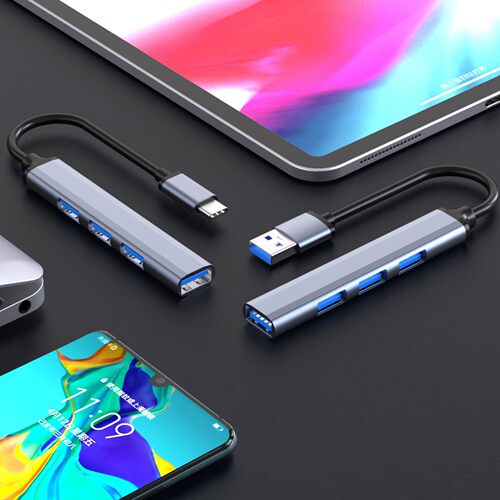 type-c转usb分线器集3.0一拖四usb多接口拓展电脑hub usb扩展器 - 图1