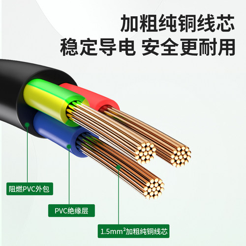 加粗电磁炉电饼档三芯电源线三相插头带线大功率纯铜连接线带卡槽 - 图1