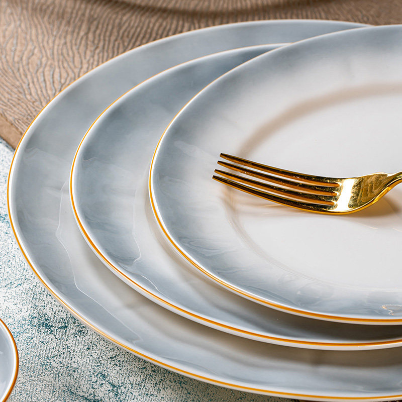 釉下彩碗碟套装家用2026新款轻奢高级感高温陶瓷盘子餐具乔迁送礼