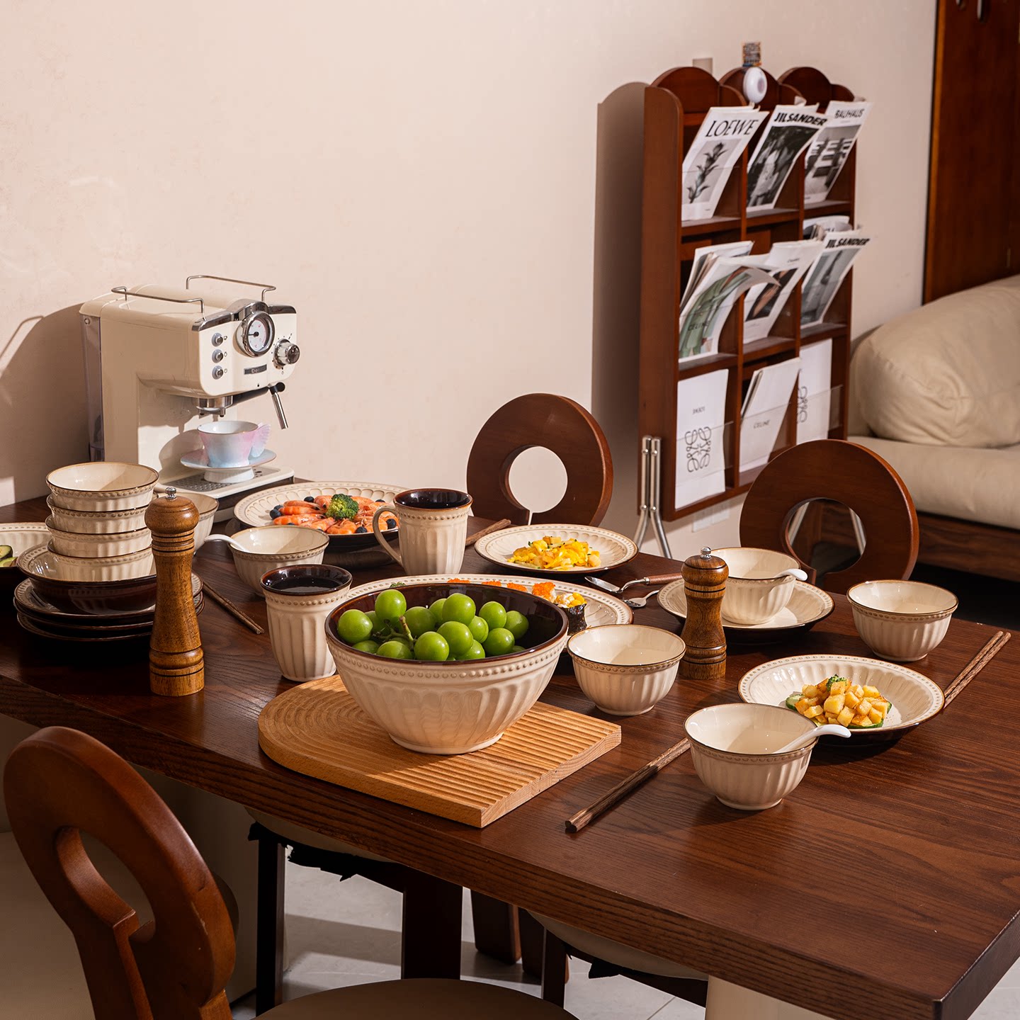 釉下彩2026新款碗碟套装家用中式复古窑变釉餐具乔迁新居礼物碗盘