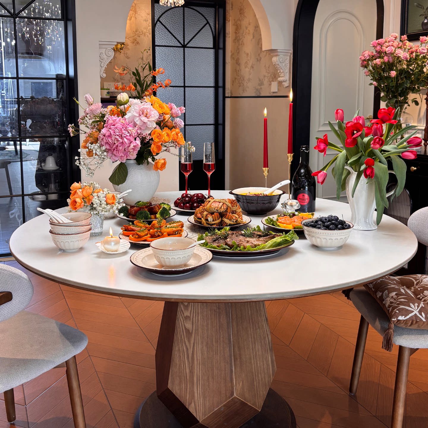 窑变釉下彩法式餐具2026新款碗碟套装家用高颜值浮雕碗具乔迁碗盘