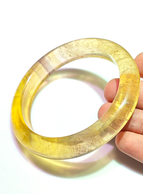 天然黄萤石手镯女款大号全口 62mm 通透度高 节日礼物礼品
