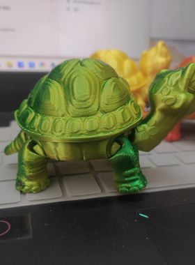 3d打印小金乌龟彩虹龟盒子龟可活动关节装饰摆件玩具儿童生日礼物