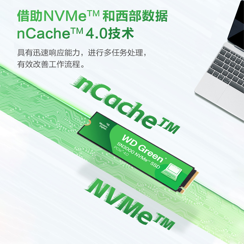 WD西部数据固态硬盘1t 500G西数M.2笔记本2t SSD台式电脑SN3000 - 图2