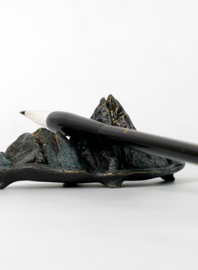 见君故宫文创纯铜千里笔架山摆件