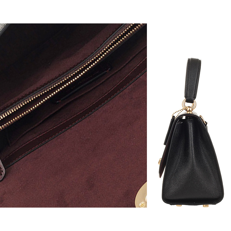客邻尚品海外旗舰店COACH/蔻驰包包奥莱款小号女士皮质单肩斜挎手提包766181