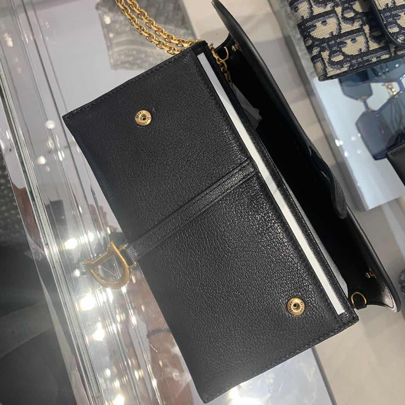 客邻尚品海外旗舰店Dior/迪奥 女士马鞍长款钱包单肩斜挎链条包女包2