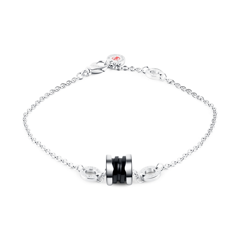 客邻尚品海外旗舰店Bvlgari/宝格丽正品 慈善款 男女通用纯银镶嵌黑色陶瓷手镯手链女0