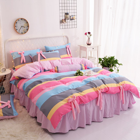 rainbow bed skirt