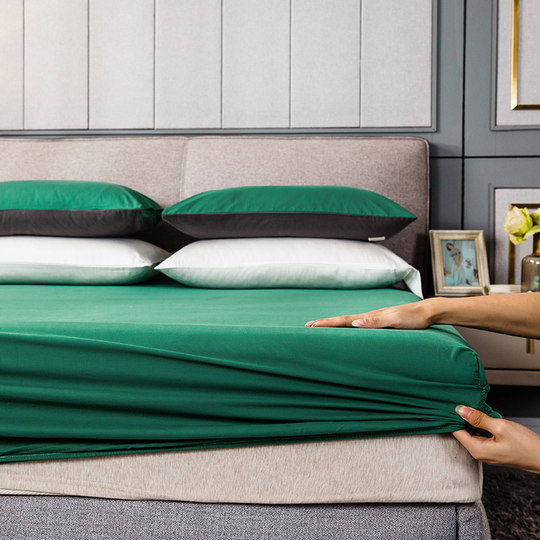 ins simple pure cotton bed cover single piece cotton solid color Simmons mattress protective cover 1.5 meters dust cover bed cover