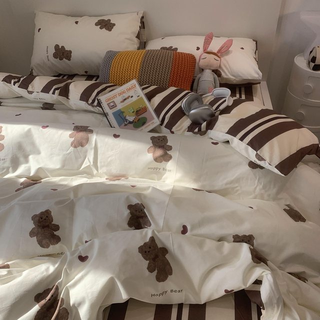 Bed sheets and bed fittings four-piece set cotton cartoon