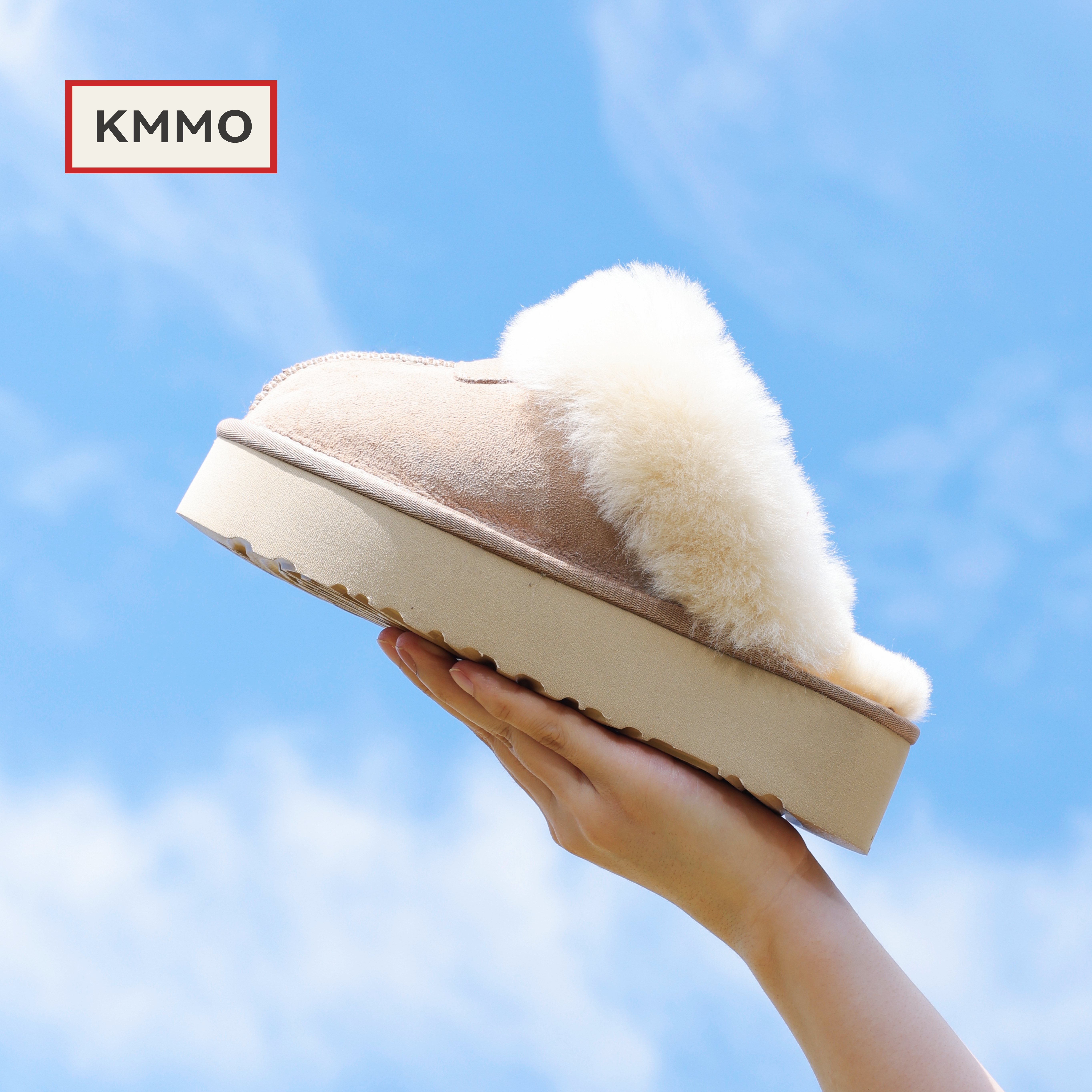 KMMO毛毛拖鞋女外穿秋冬季经典增高厚底懒人棉鞋包头雪地靴小个子 - 图3
