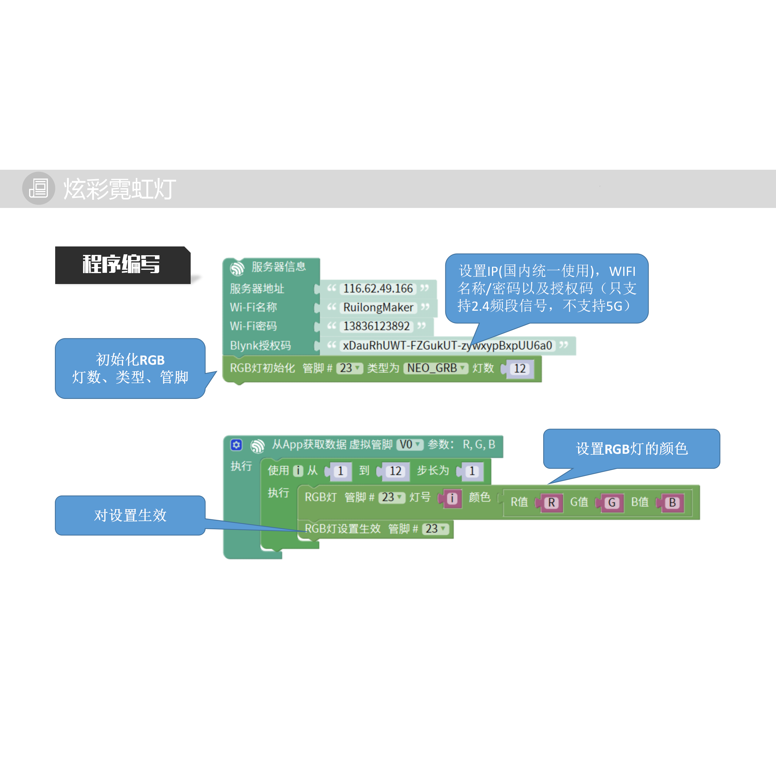 ESP32物联网全彩LED霓虹灯 RGB七彩变色 WiFi Blynk APP遥控Mixly-图2