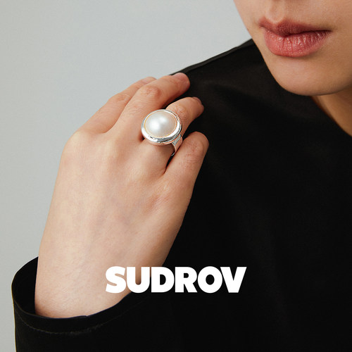 SUDROV素觉戒指轻奢高级马贝珍珠戒指个性宝石指环送女友生日礼物 - 图2