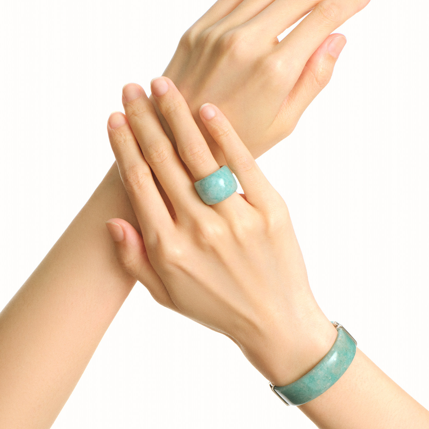 SUDROV Earth's Grace Earth's Elegant Series Amazonite Ring Gemstone Ring for Women