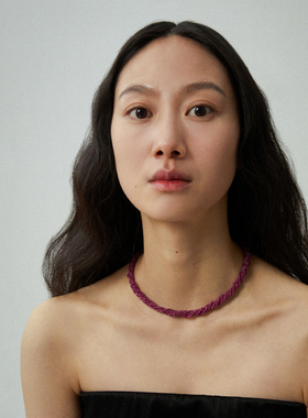 SUDROV素觉925银红宝石女项链