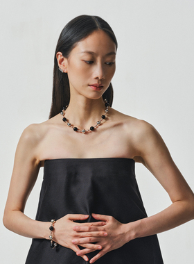 SUDROV素觉珍珠黑玛瑙925银项链