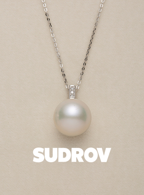 素觉海水珍珠钻石18K金项链