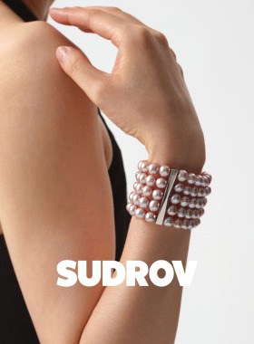 SUDROV素觉女925银粉色珍珠手链