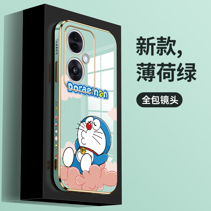 适用oppoa1s手机壳新款电镀直边OPPOA1i保护套卡通可爱哆啦A梦0pp0A1S时尚超薄防摔女款PJU110全包软壳 - 图3