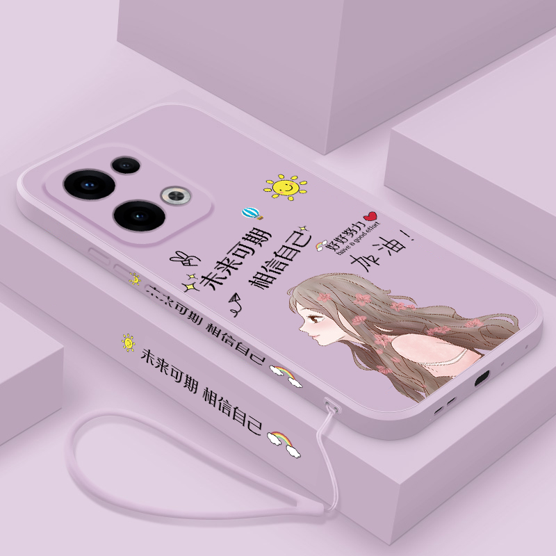 适用opporeno13手机壳女款未来可期Reno13Pro新款液态硅胶0pp0保护套全包防摔Ren013Pr0直边个性创意软外壳 - 图0