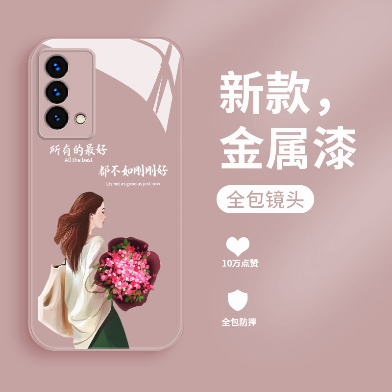 适用oppok9手机壳新款液态玻璃k9s保护套K九个性简约不如刚刚好k9pro镜头全包防摔0pp0网红时尚潮流创意女款