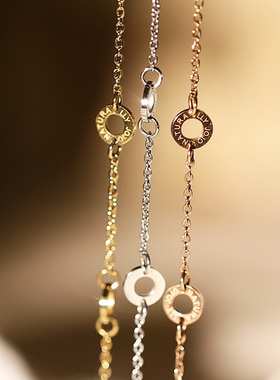 钛钢替换玫瑰金金锁骨链