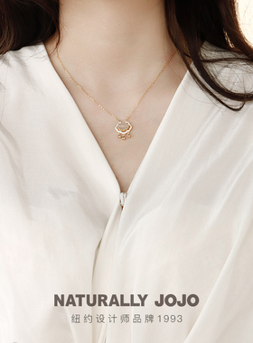 s925银白玉髓国风平安锁长命锁项链女生轻奢小众设计高级感锁骨链