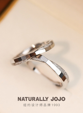 纯银开口戒指小众情侣对戒一对